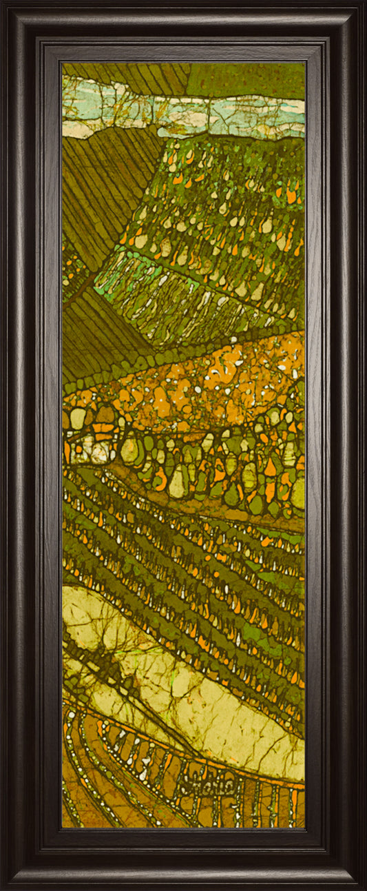 Vneyard Batik Il By Andrea Davis - Framed Print Wall Art - Green