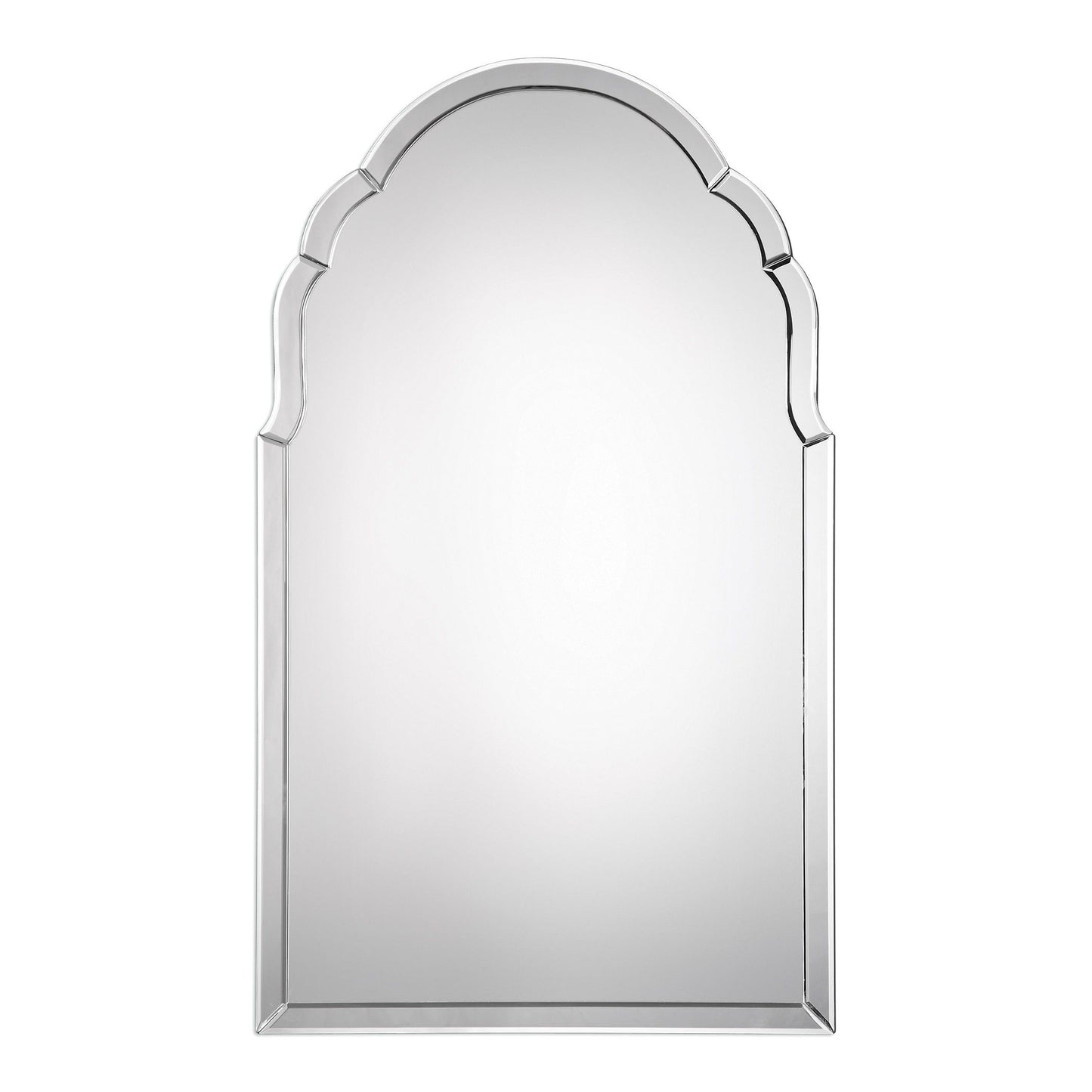 Brayden - Frameless Arched Mirror - Pearl Silver