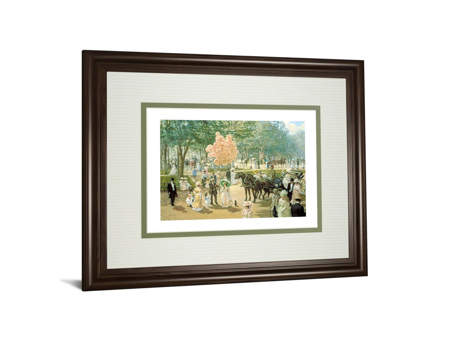 Balloon Seller By Alan Maley - Framed Print Wall Art - Pink