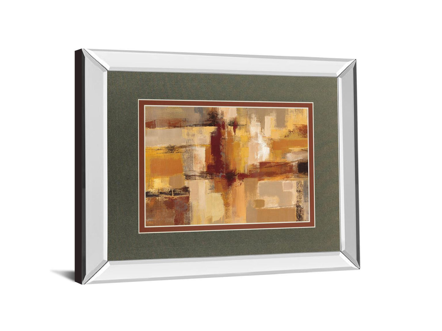 Sandcastles By Silvia Vassileva - Mirror Framed Print Wall Art - Dark Brown