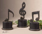 Music Notes - Metal Figurines (Set of 3) - Black