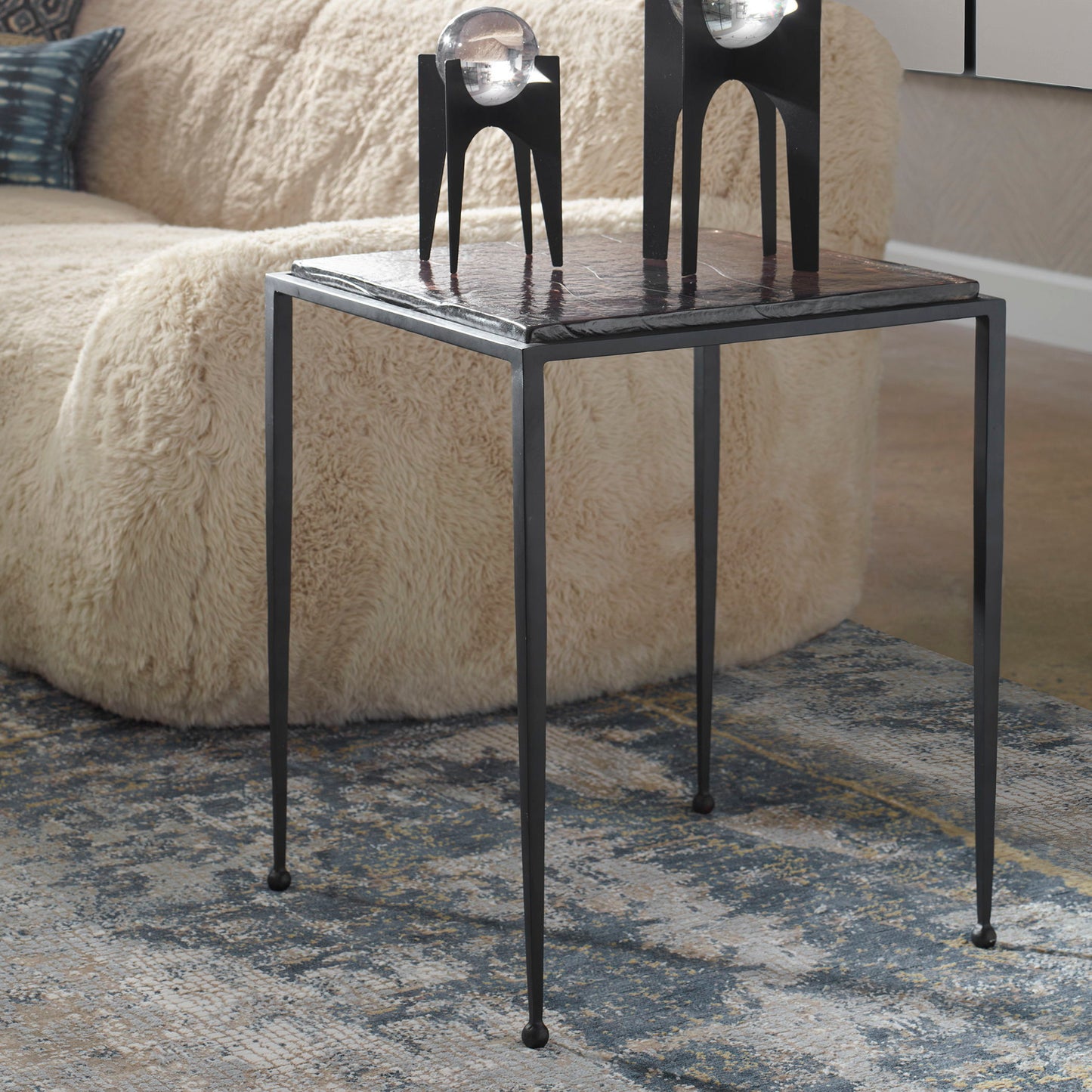 Wavelet - Iron Side Table - Black