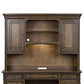 Amelia - Jr Executive Credenza Hutch - Dark Brown