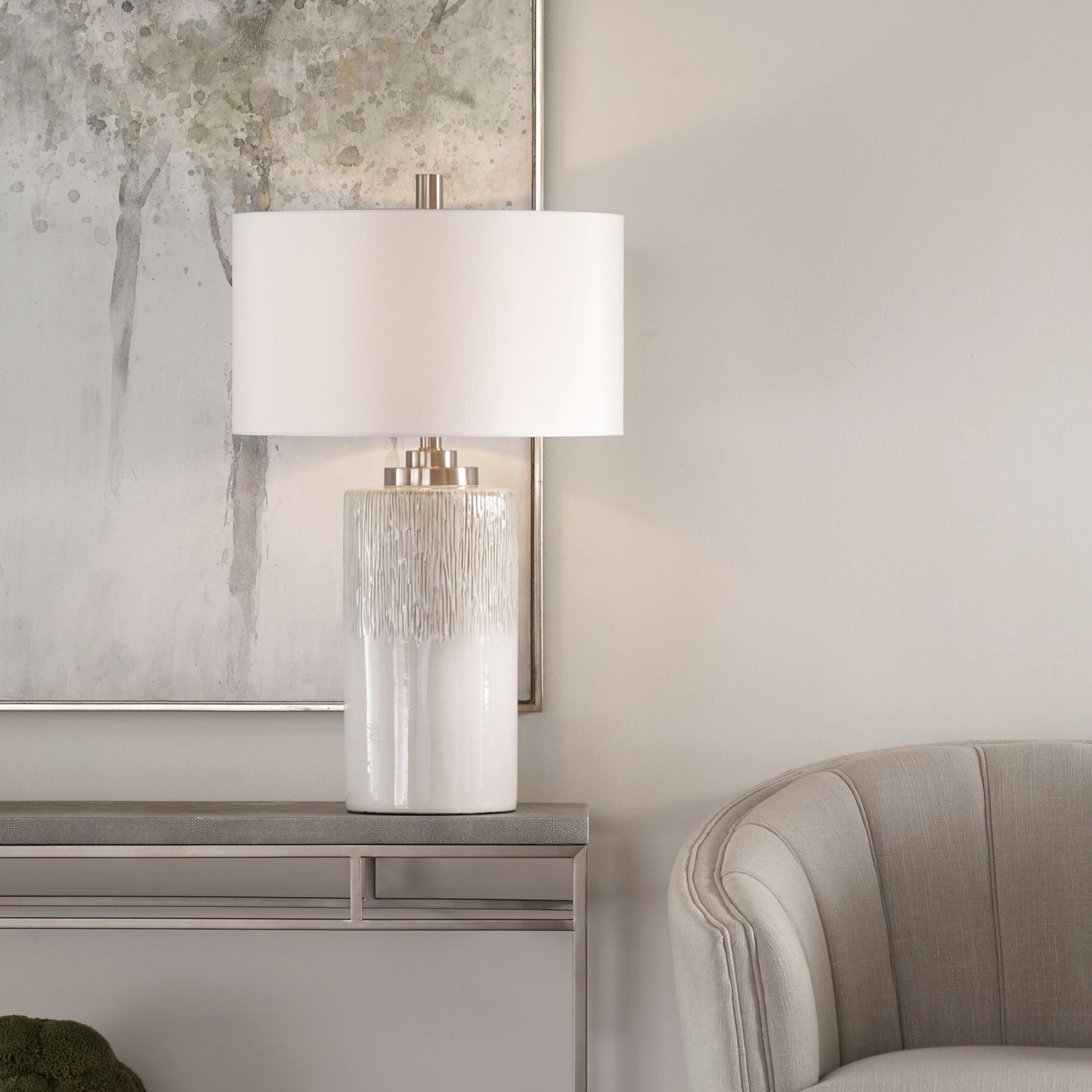 Georgios - Cylinder Table Lamp - White