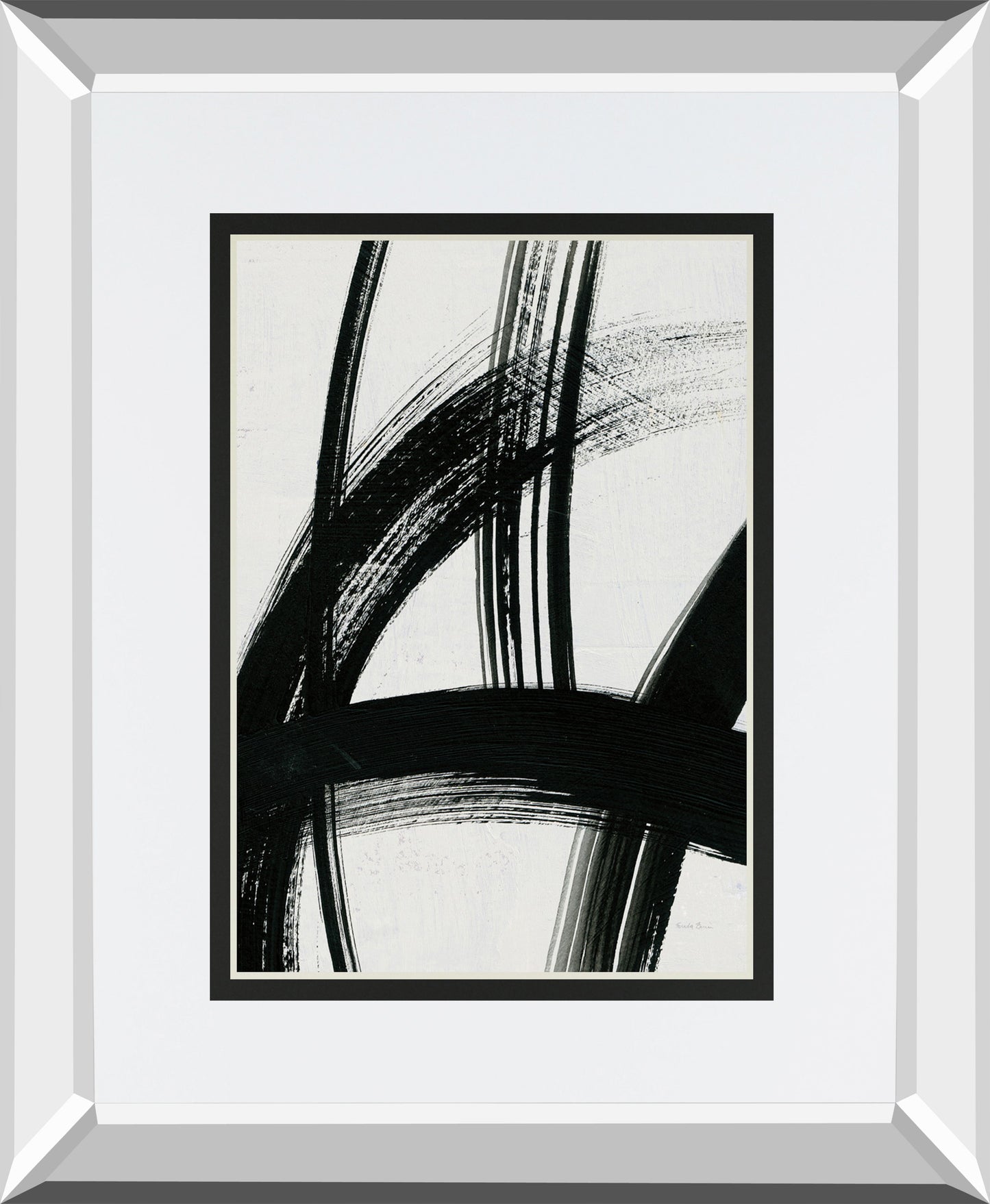 Spontaneous II By Farida Zaman Mirrored Frame - Black