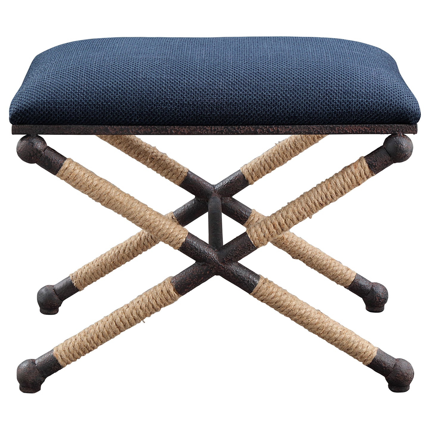 Firth - Small Fabric Bench - Navy