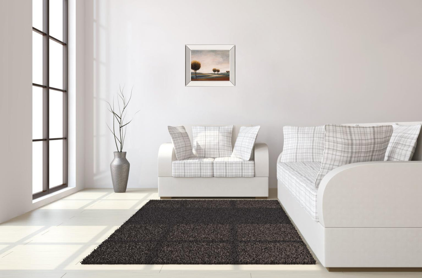 Tranquil Plains I By Ursula Salemink-Roos - Mirror Framed Print Wall Art - Dark Brown