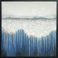 39x39 Hand Painted Textured Canvas With Foil In Frame - Blue