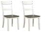 Nelling - White / Brown / Beige - Dining Room Side Chair (Set of 2)