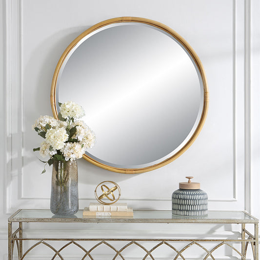 Drift Away - Round Mirror - Yellow