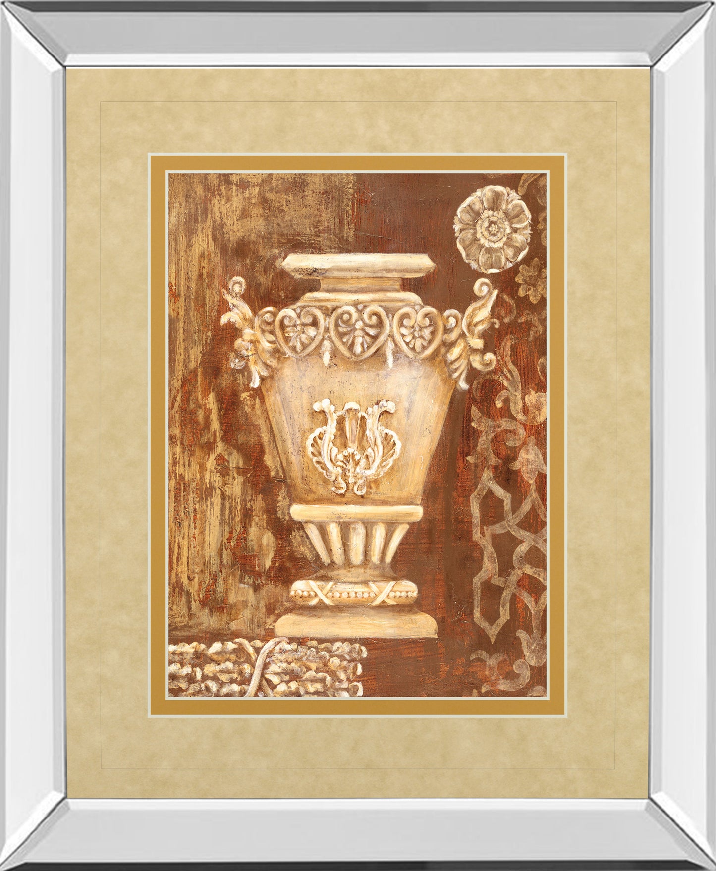 Precious Antiquity Il By Studio Nuvo - Mirror Framed Print Wall Art - Red