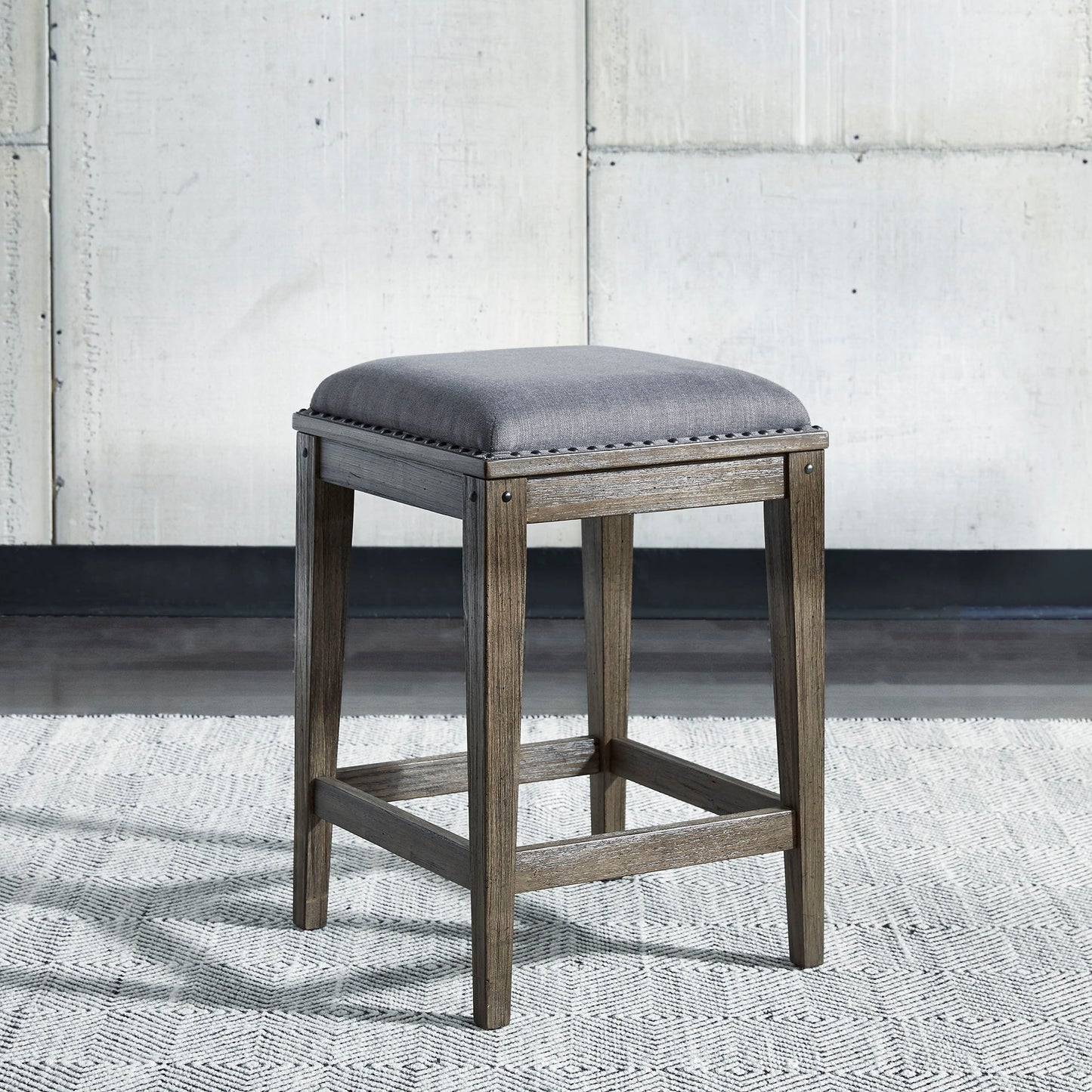 Sonoma Road - Upholstered Console Stool - Weathered Beaten Bark