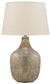 Mari - Gray / Gold Finish - Glass Table Lamp