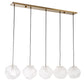 Geodesic - 5 Light Linear Pendant - White