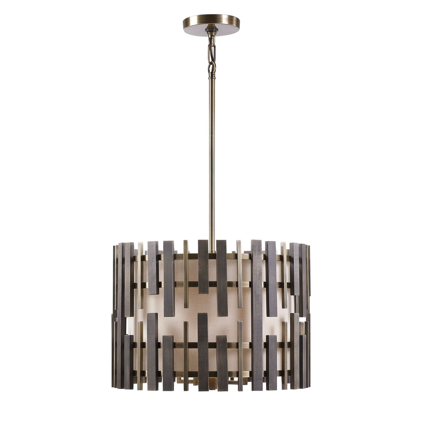 Myers - 4 Light Drum Pendant - Dark Gray