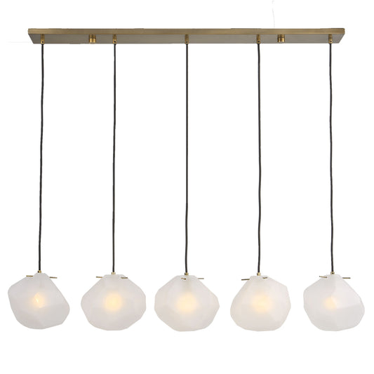 Geodesic - 5 Light Linear Pendant - White