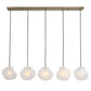 Geodesic - 5 Light Linear Pendant - White