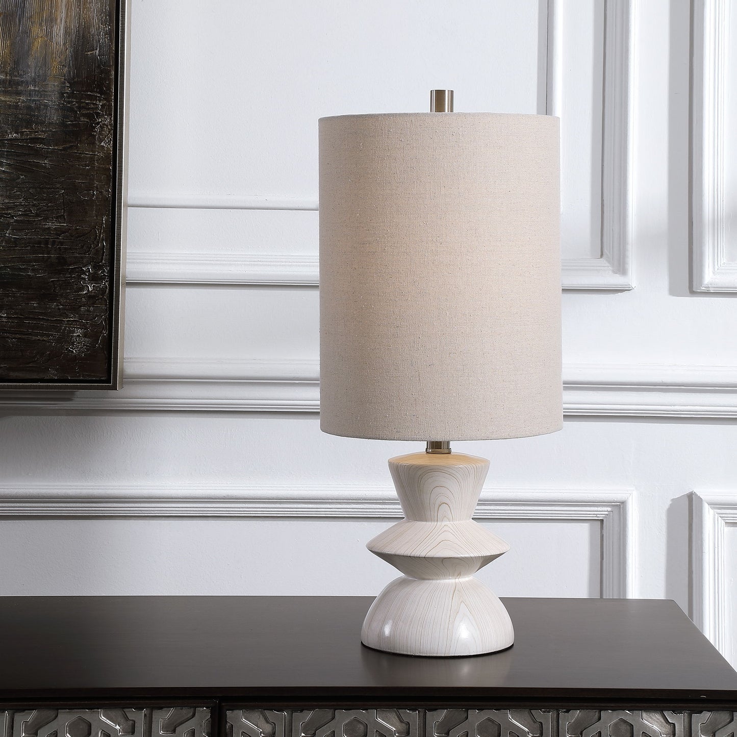 Stevens - Bleached Wood Buffet Lamp - White