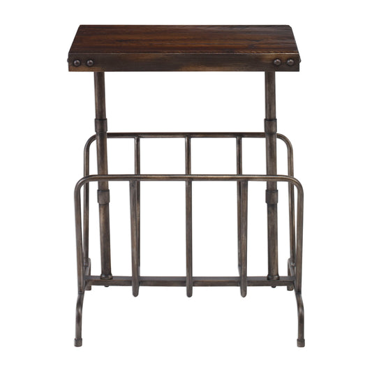 Sonora - Industrial Magazine Accent Table - Dark Brown