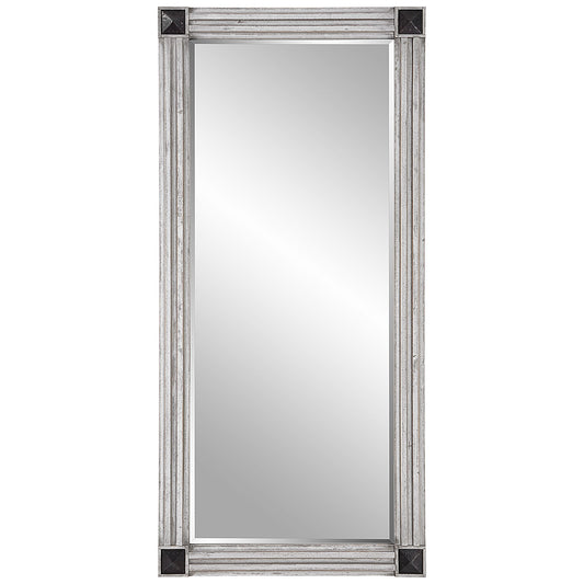 Manor - Distressed Oversized Mirror - Pearl Silver