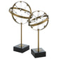 Realm - Spherical Brass Sculptures (Set of 2) - Yellow