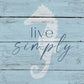 Live Simply By Susan Jill (Framed) (Small) - Light Blue