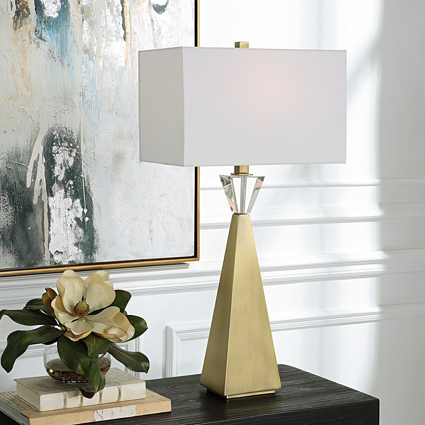 Arete - Modern Brass Table Lamp - Gold