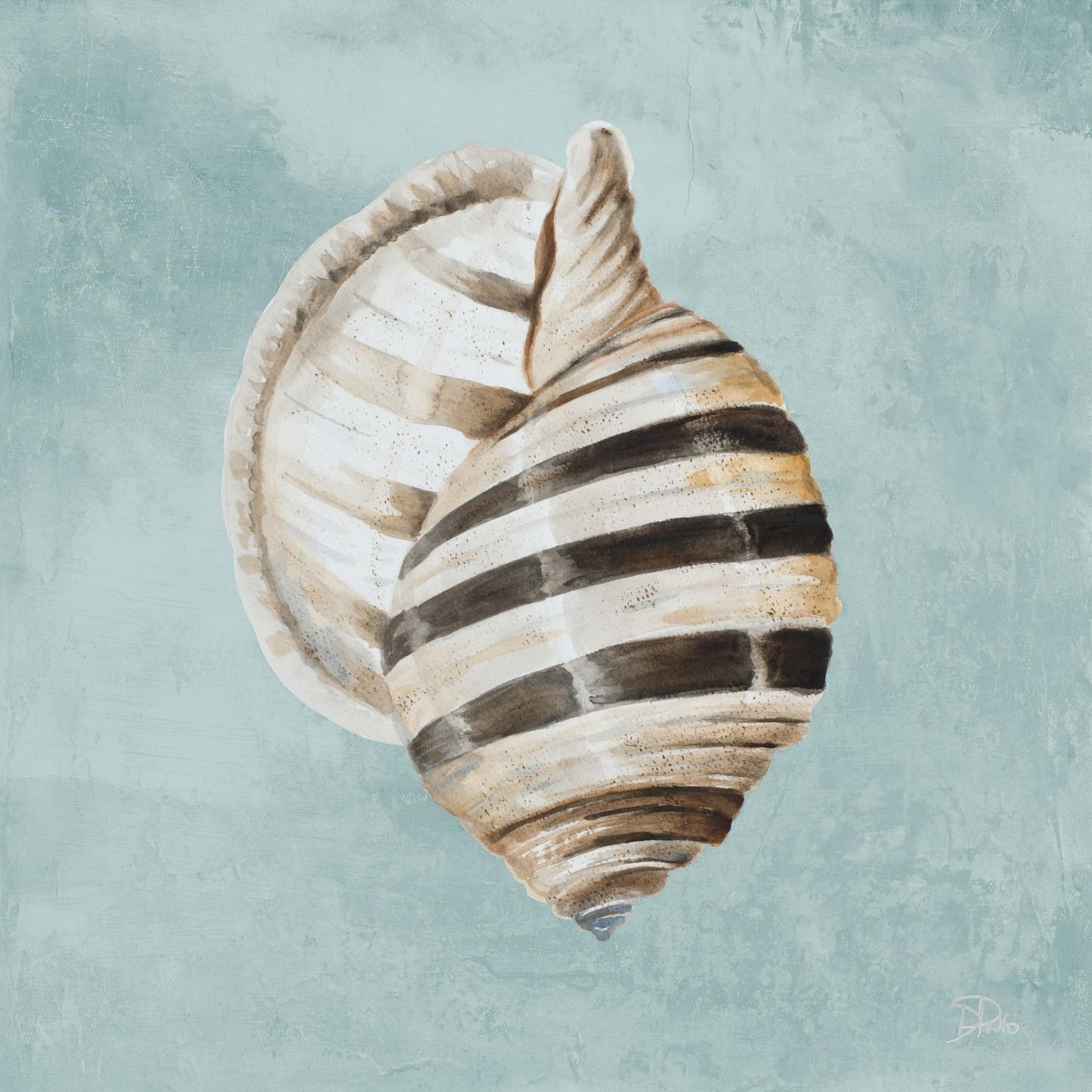 Small - Modern Shell On Teal I By Patricia Pinto - Blue