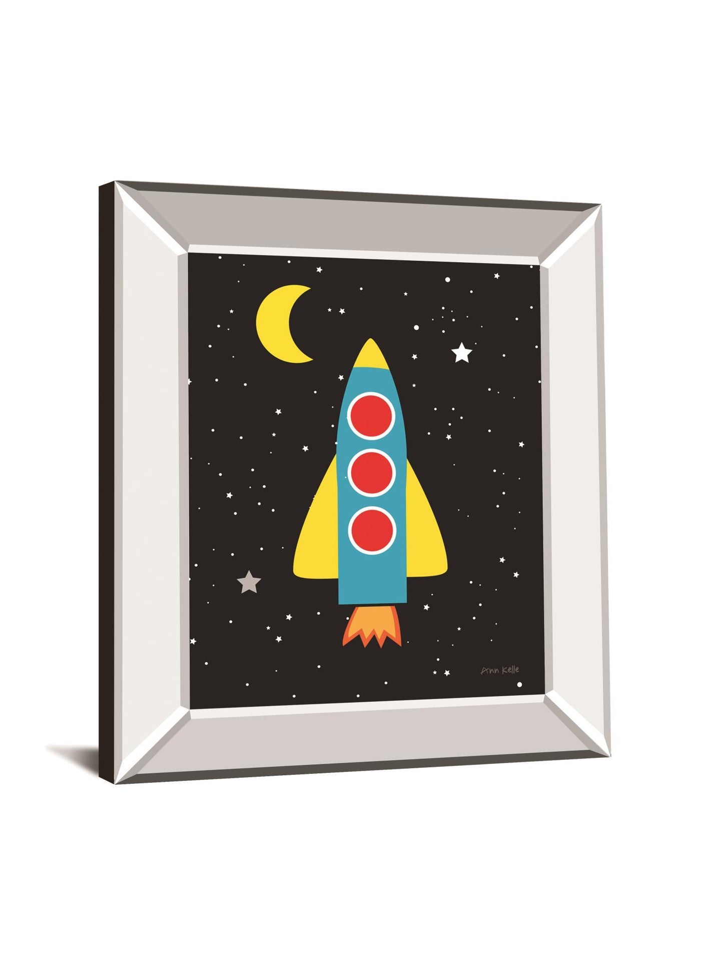 Blast Off By Ann Kelle - Mirror Framed Print Wall Art - Black