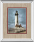 Pigeon Point Lighthouse By Cahill M. Mirrored Frame - Blue