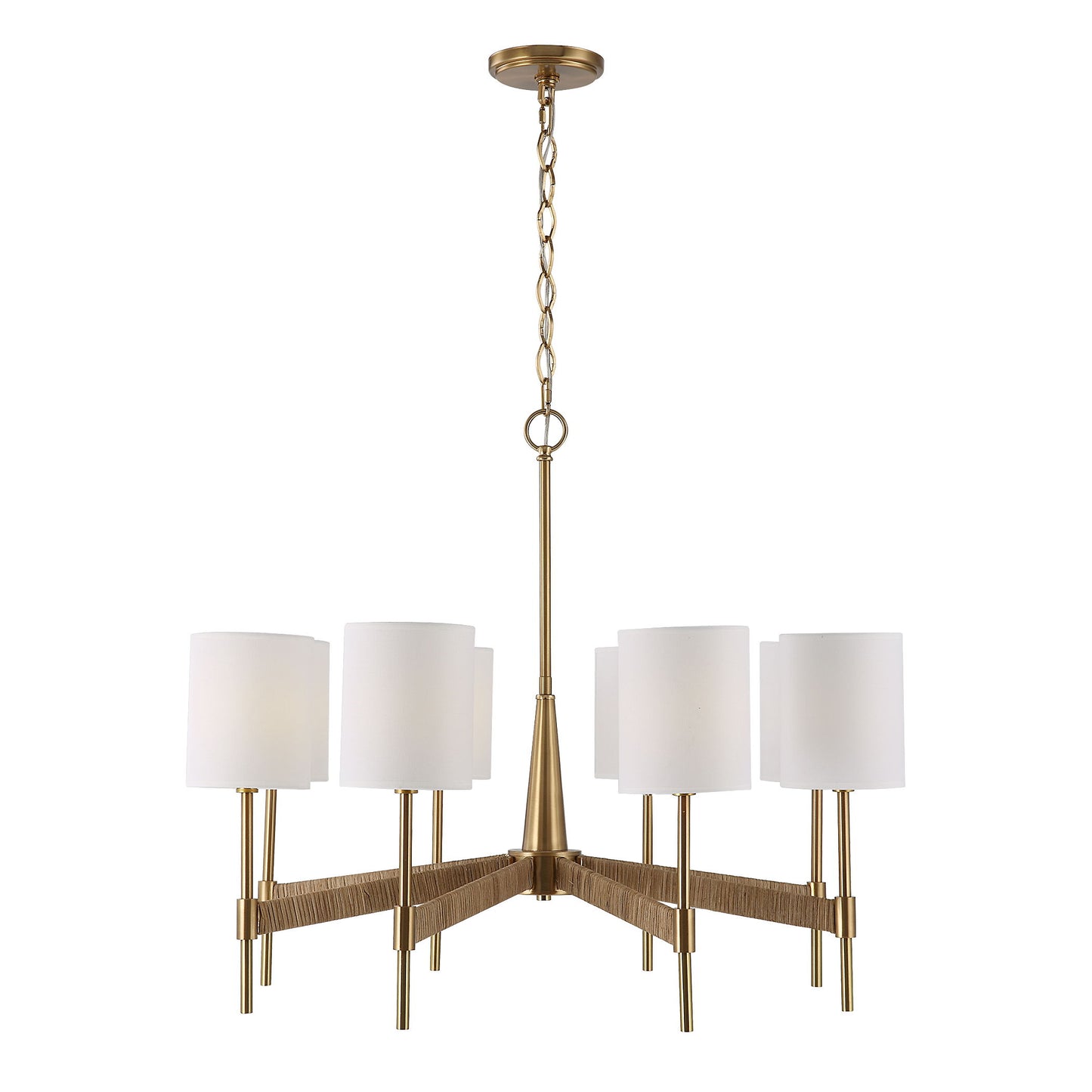 Lautoka - Rattan 8 Light Chandelier - Light Brown