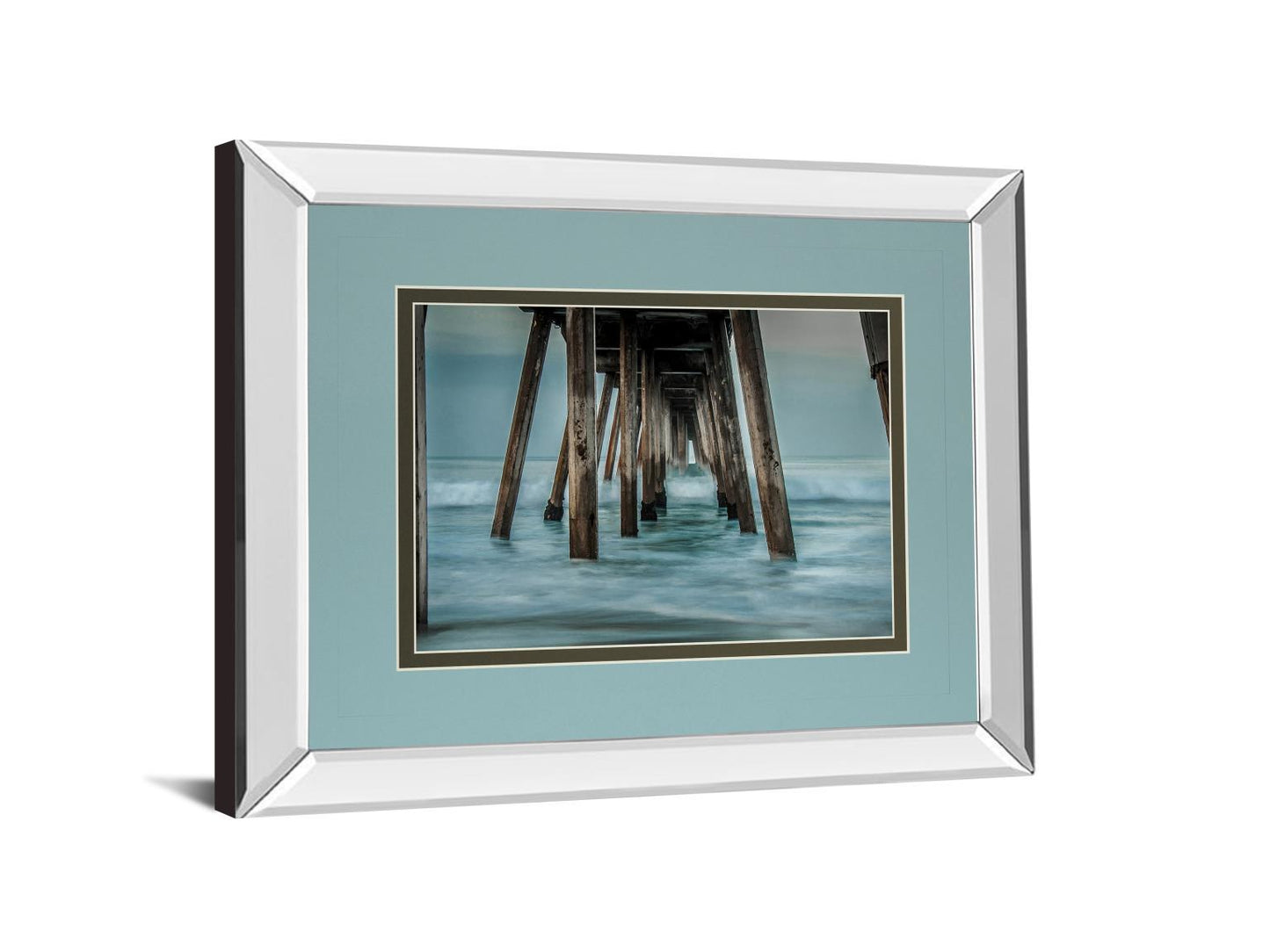 Surf By Bill Carson Photography - Mirror Framed Print Wall Art - Blue