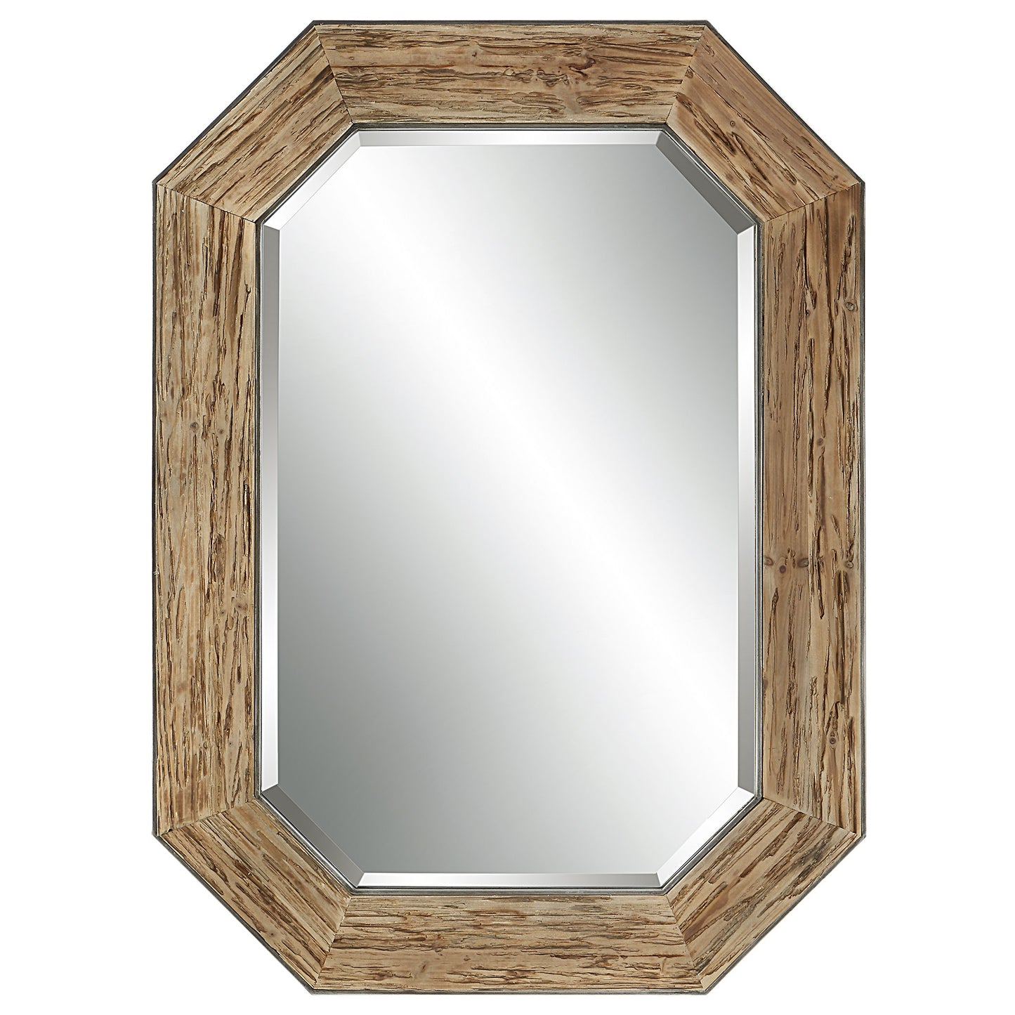 Siringo - Rustic Octagonal Mirror - Light Brown