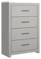 Cottonburg - Light Gray / White - Four Drawer Chest