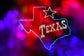 Tempered Glass With Foil & Rhinestones - Texas Neon - Red