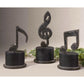 Music Notes - Metal Figurines (Set of 3) - Black