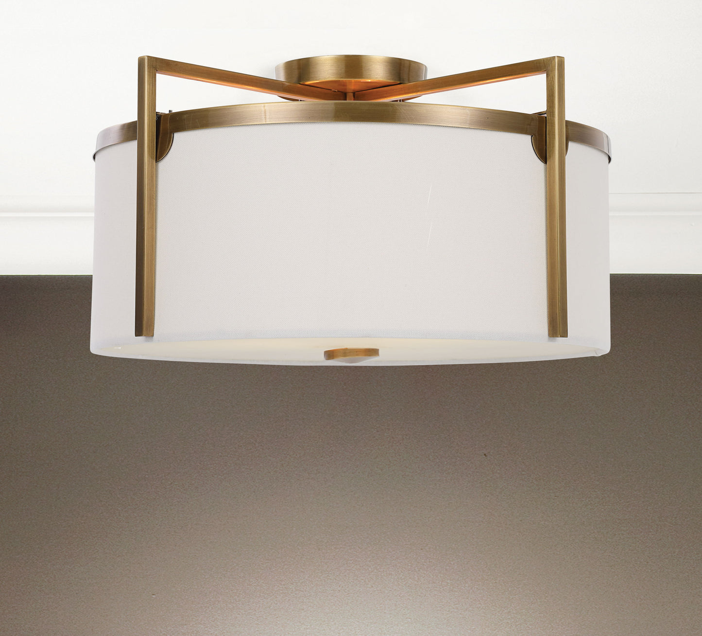 Colfax - 3 Light Semi Flush - Brass