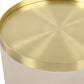 Circuit - Brass & White Accent Table - White