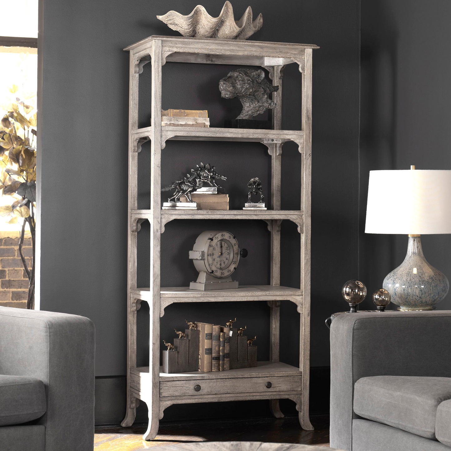 Bridgely - Etagere - Aged White