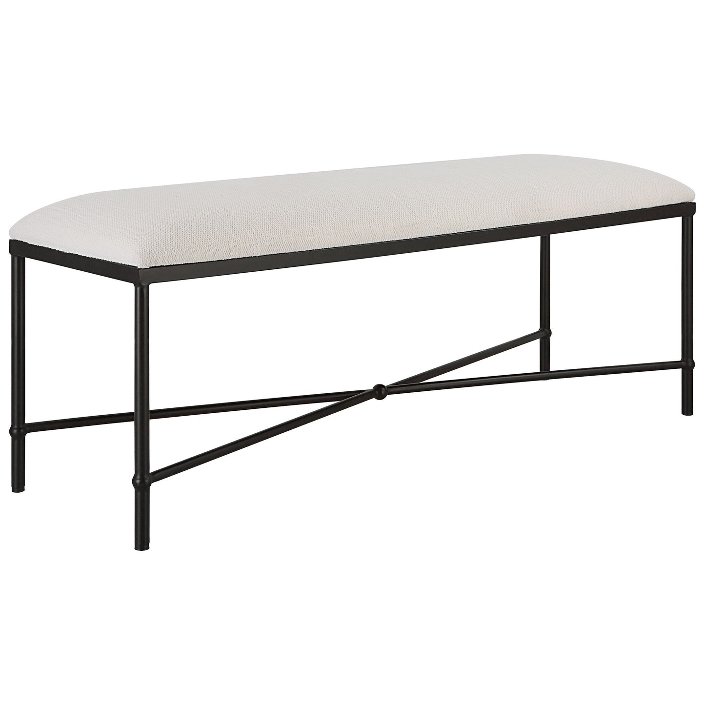 Avenham - Black Framed Bench - White