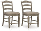 Lodenbay - Antique Gray - Upholstered Barstool (Set of 2)