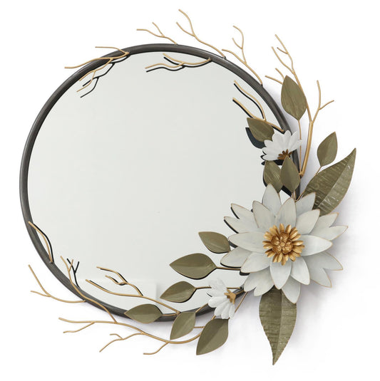 28x29 Metal Wall Mirror - Pearl Silver