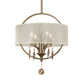 Alenya - 4 Light Fabric Drum Pendant - Gold