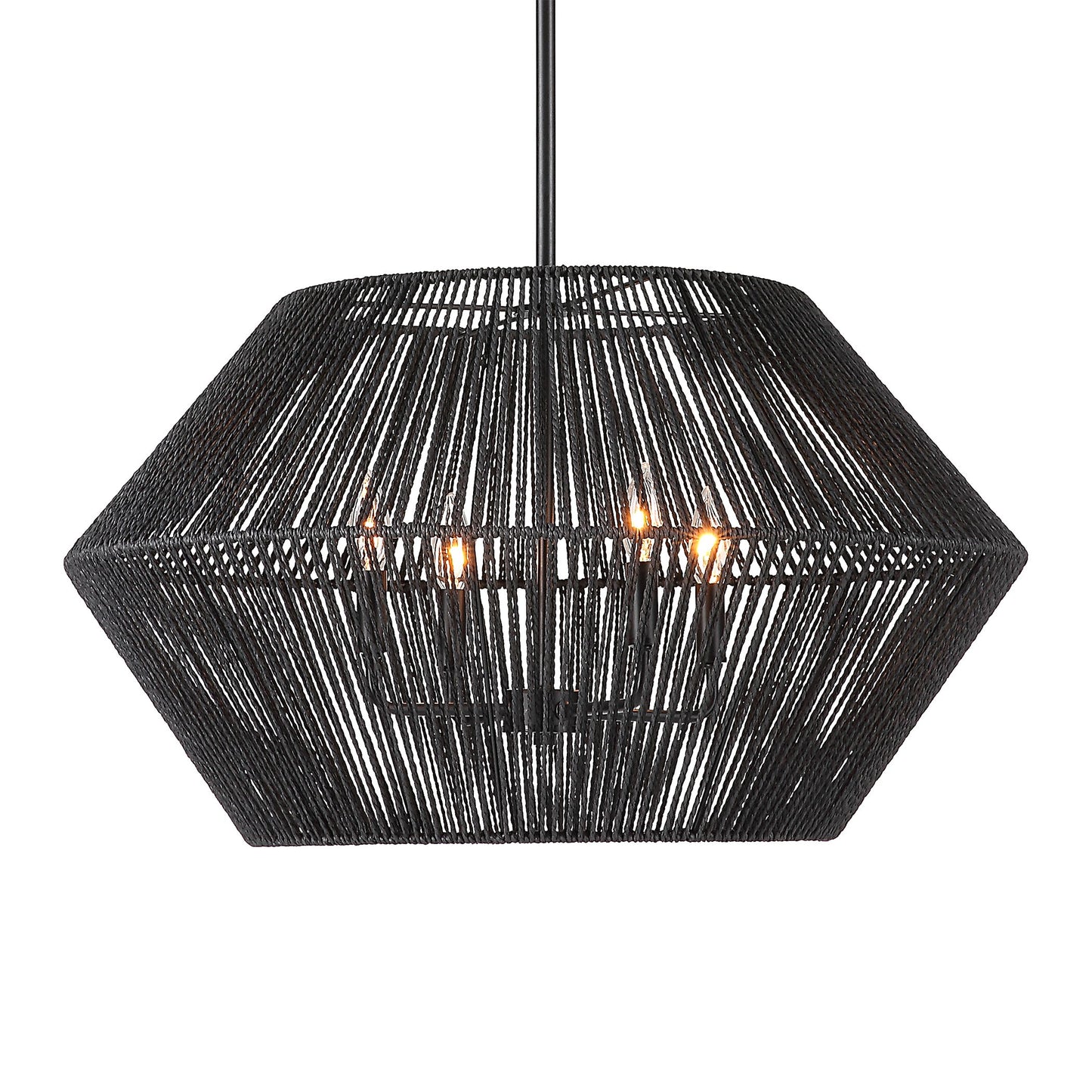 Suva - 4 Light Rope Pendant - Black