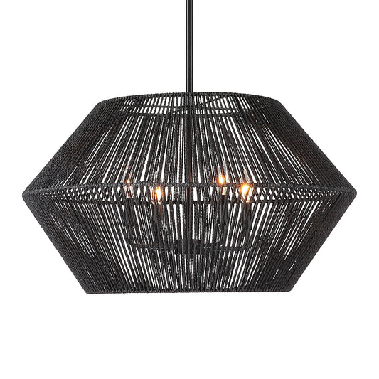 Suva - 4 Light Rope Pendant - Black