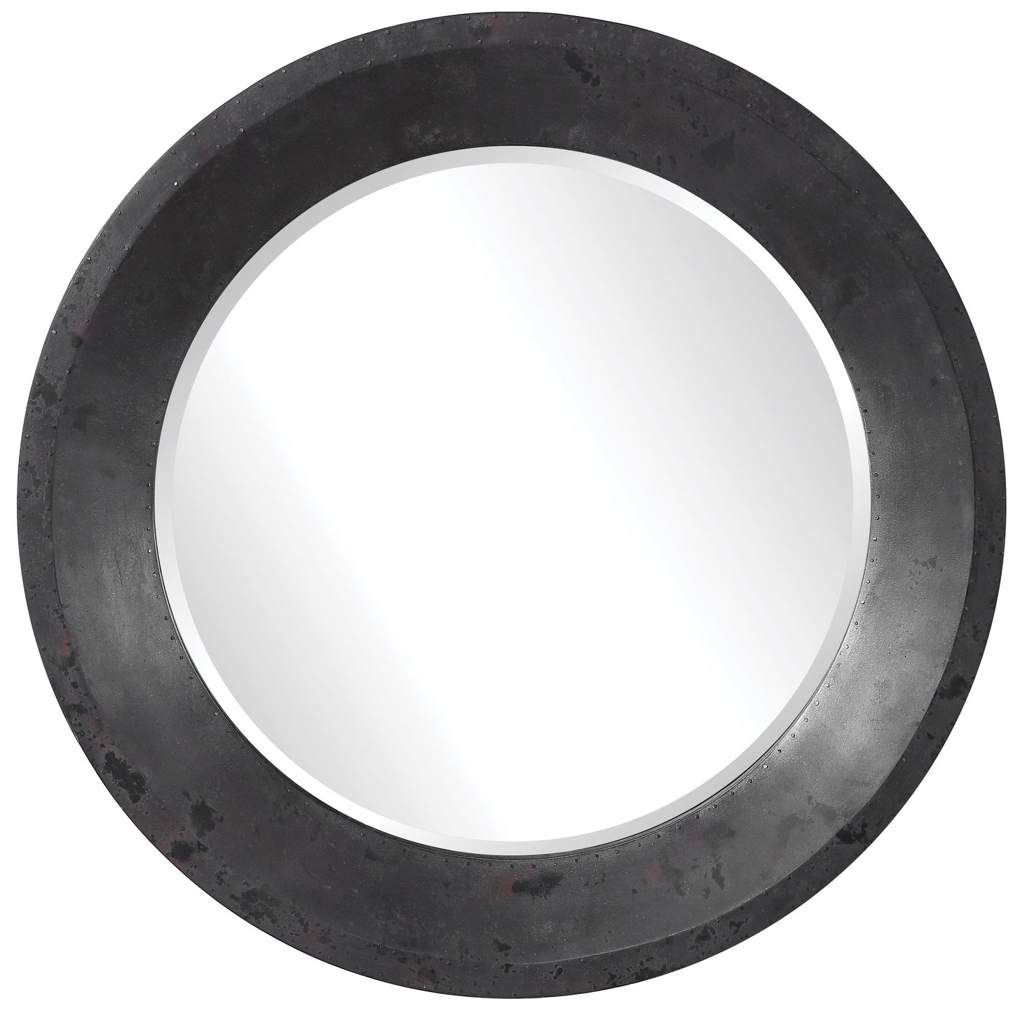 Frazier - Round Industrial Mirror - Black