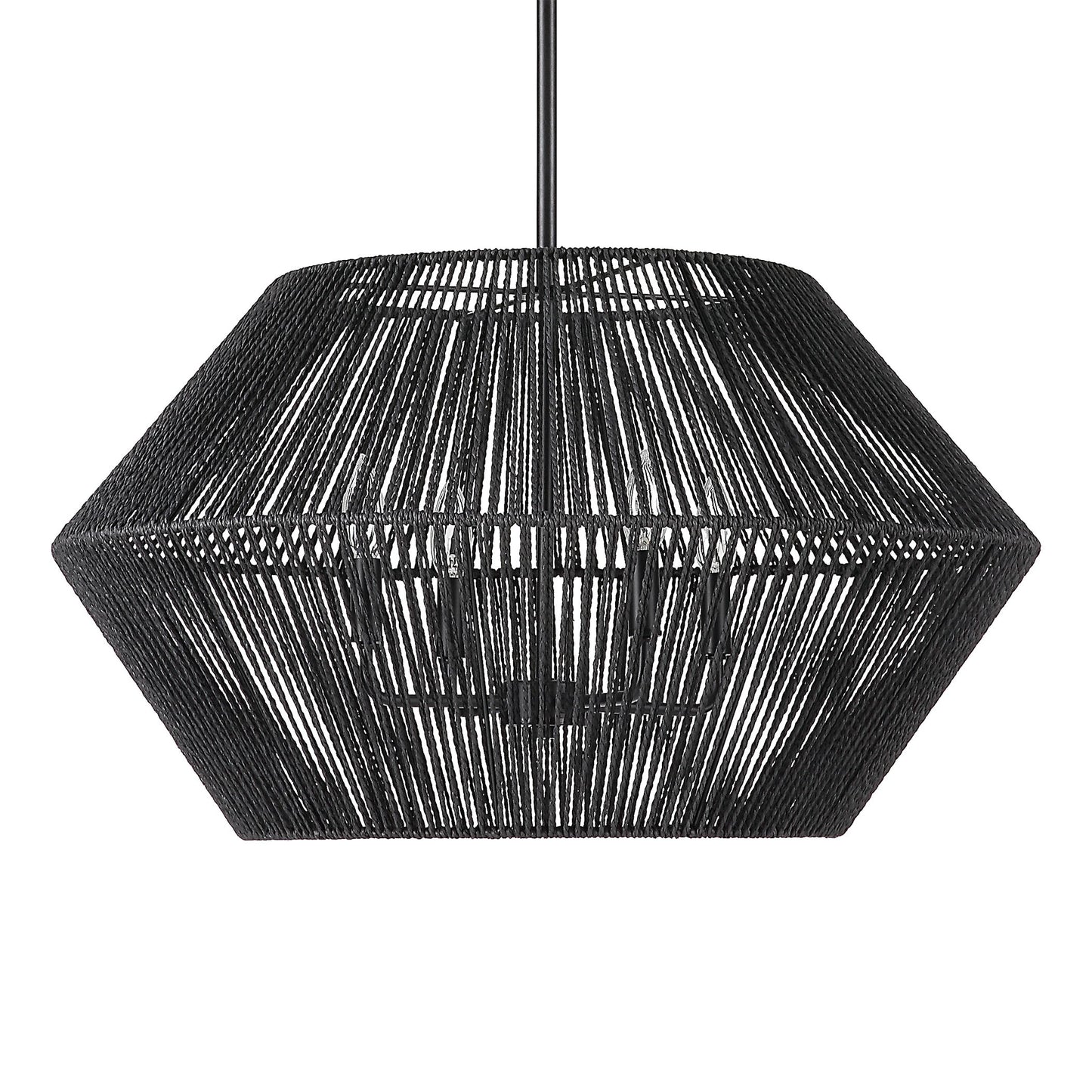 Suva - 4 Light Rope Pendant - Black