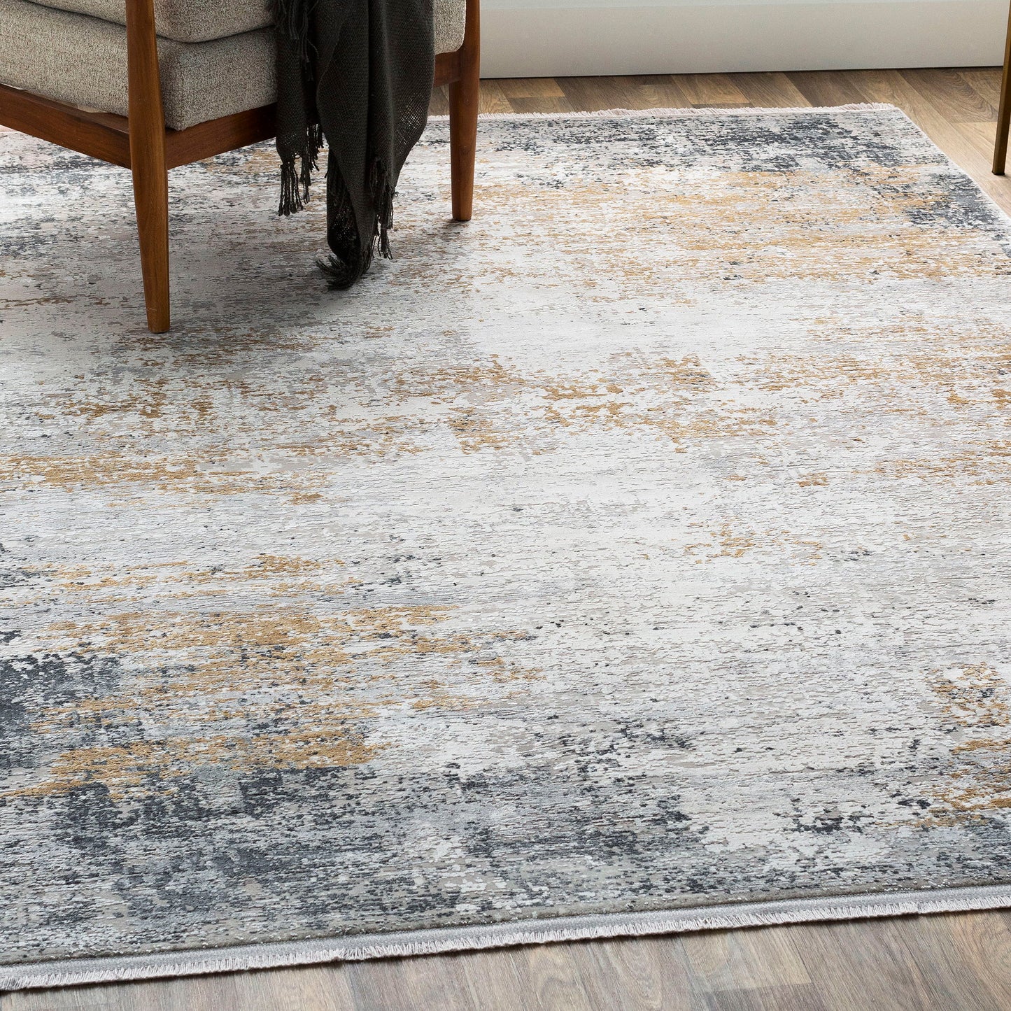 Ulen - Abstract 10 X 14 Rug - Pearl Silver