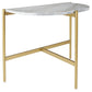 Wynora - White / Gold - Chair Side End Table