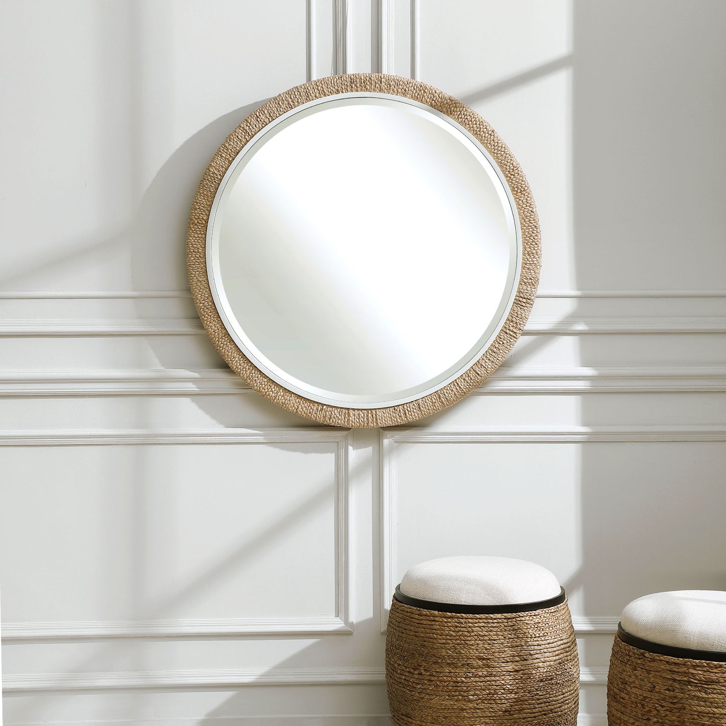 Carbet - Round Rope Mirror - Light Brown